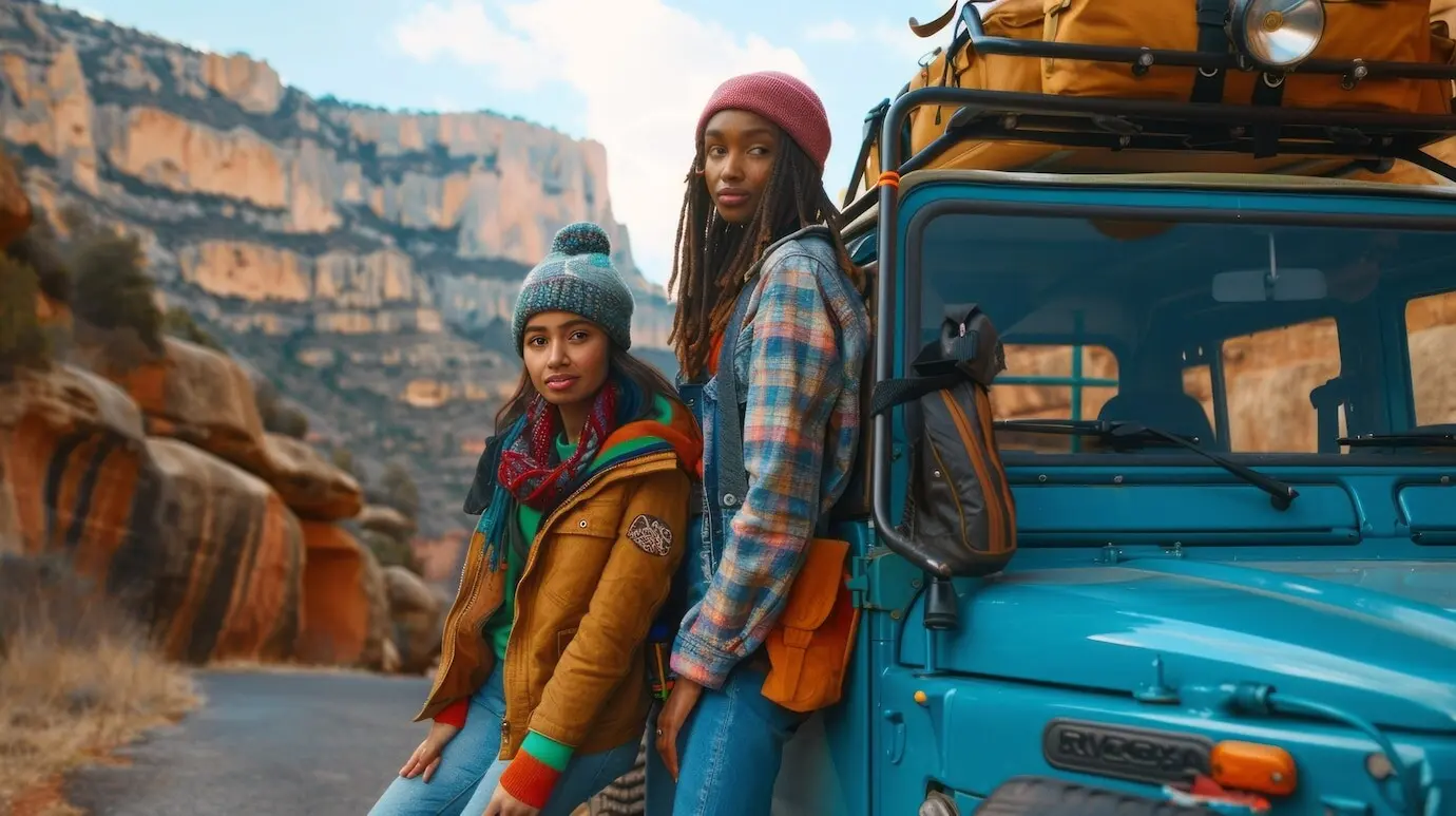 Mit einem Geländewagen unterwegs